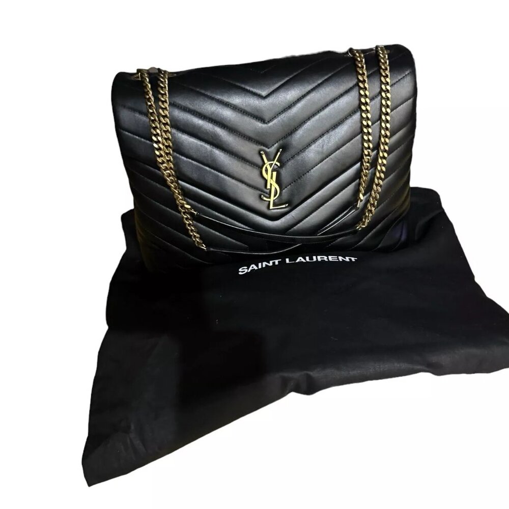 NWT!!! Large Saint Laurent Loulou Black with Gold Hardware
